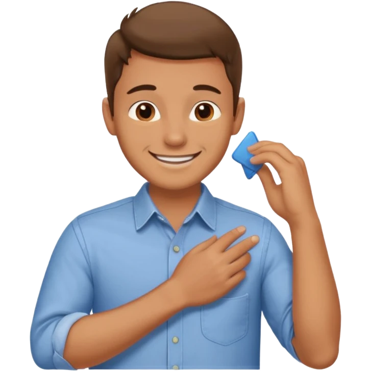 Emoji of a guy dusting off his shoulder with his hand emoji