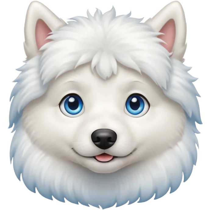 big shining blue eyed white dog emoji