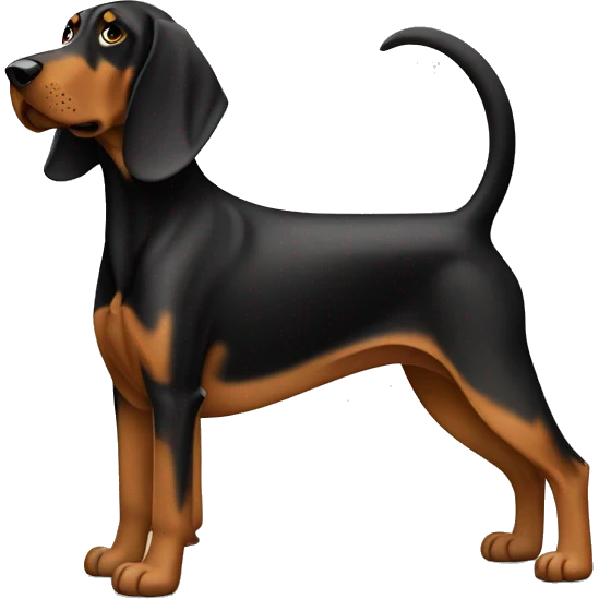 Tan and blackCoonhound Dog Breed Full Body emoji