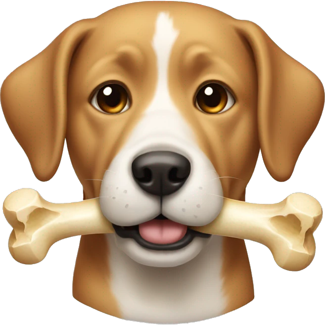 Dog with a bone in there mouth  emoji