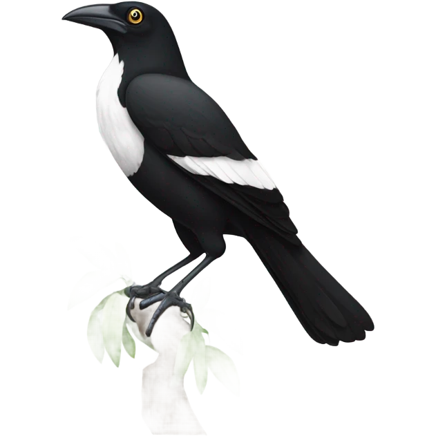 Single Pied currawong bird  emoji