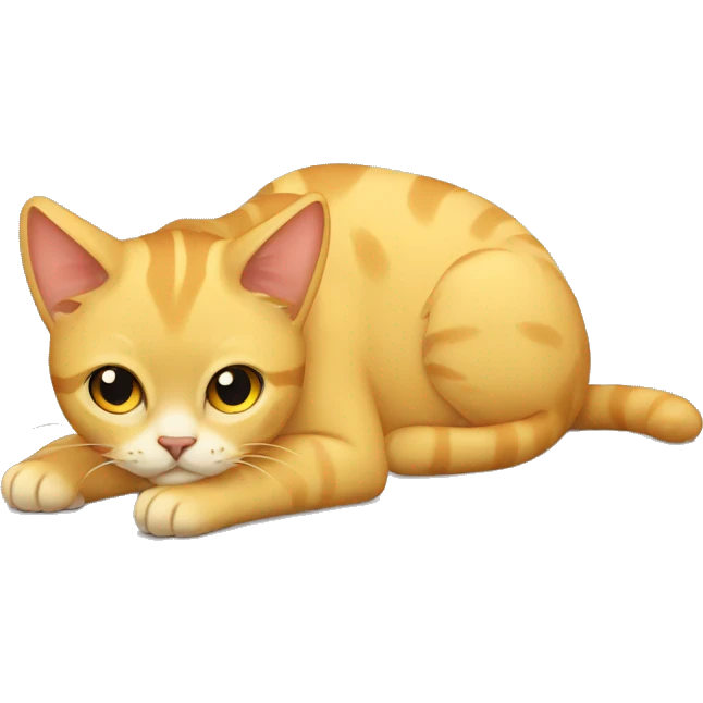yellowish cat laying emoji