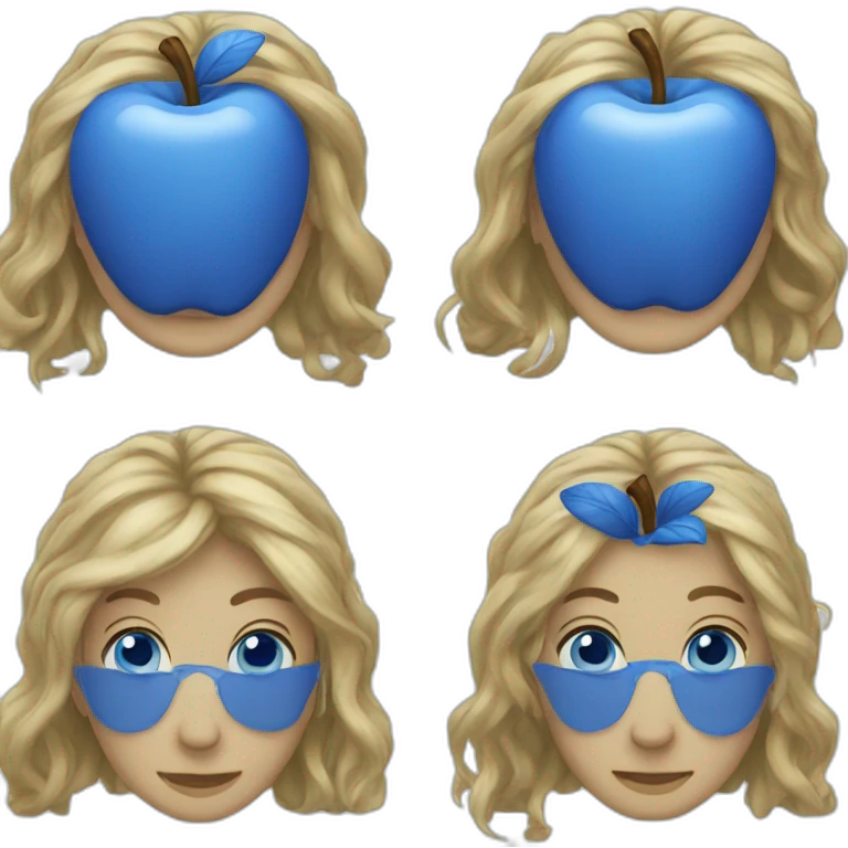 blue-apple emoji