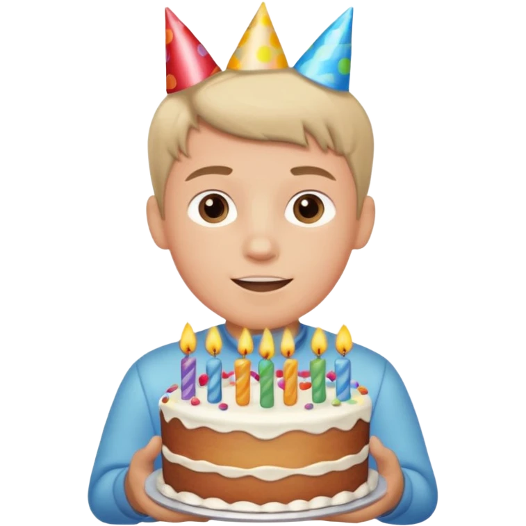 boy with birthday cake emoji