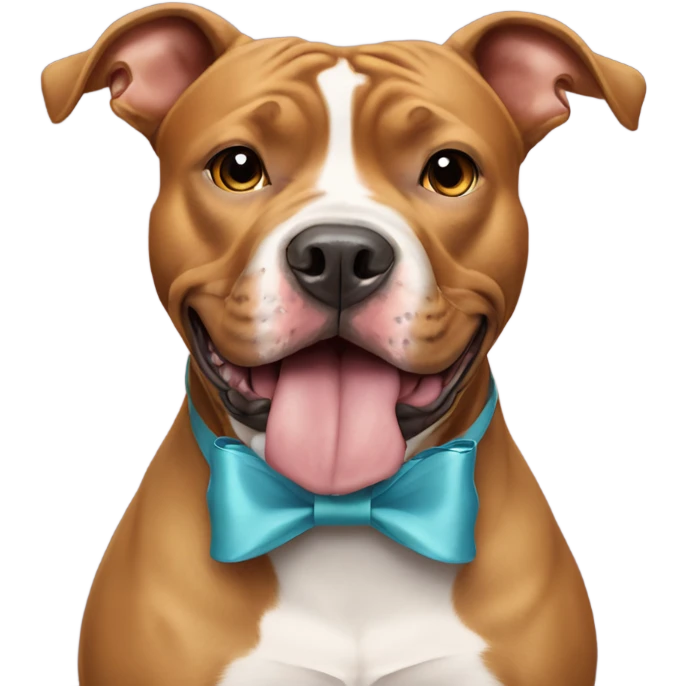 Pit bull with a bow on its ear emoji