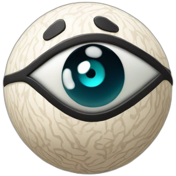3d sphere with a cartoon Cow skin texture with Eye of Horus emoji