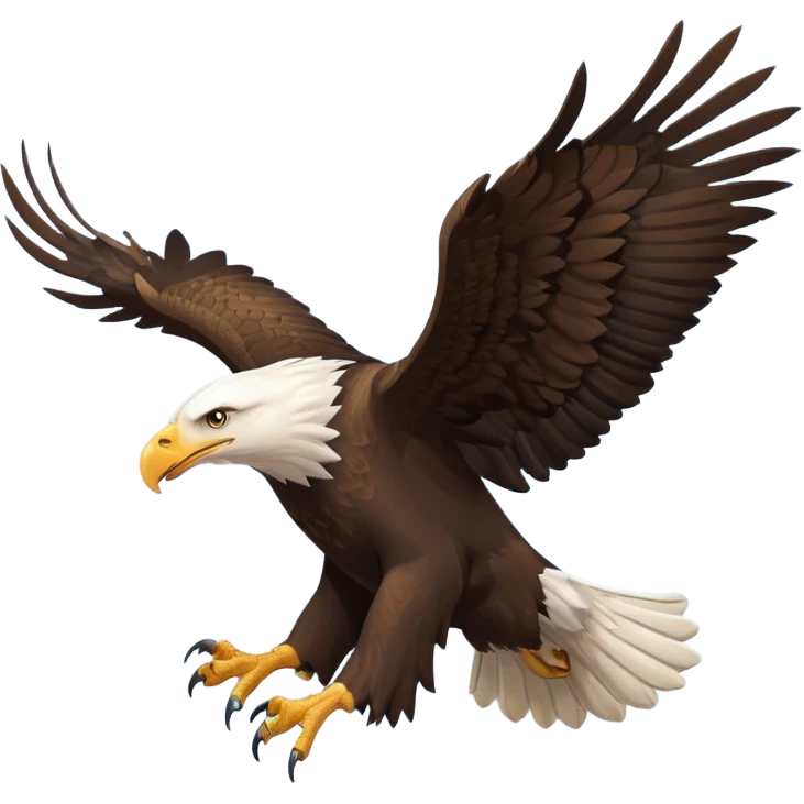 A regal flying bald eagle swooped a feral pig  emoji