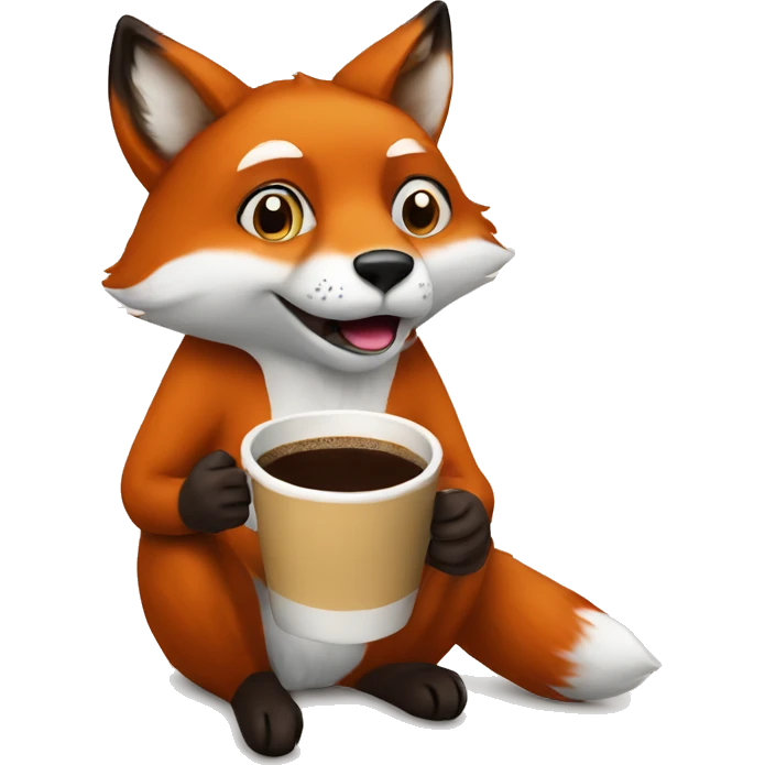 fox with coffee emoji