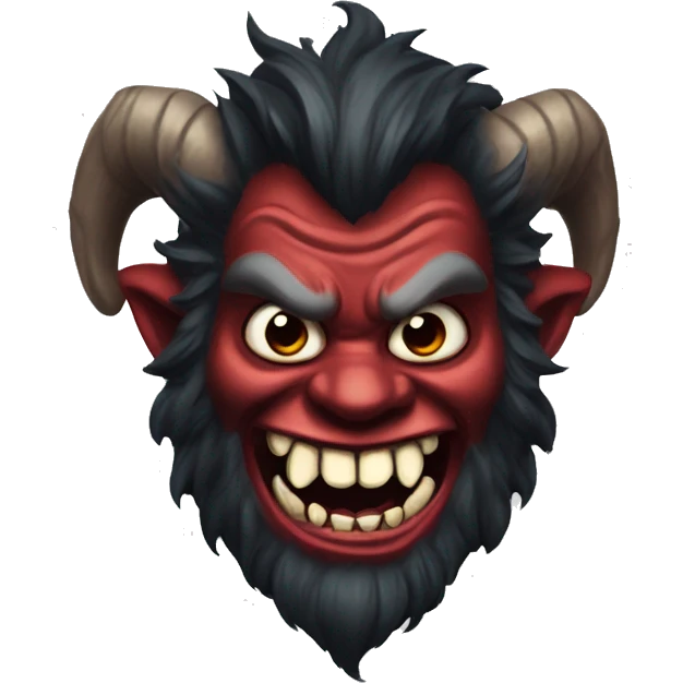 Krampus with a menacing smile emoji