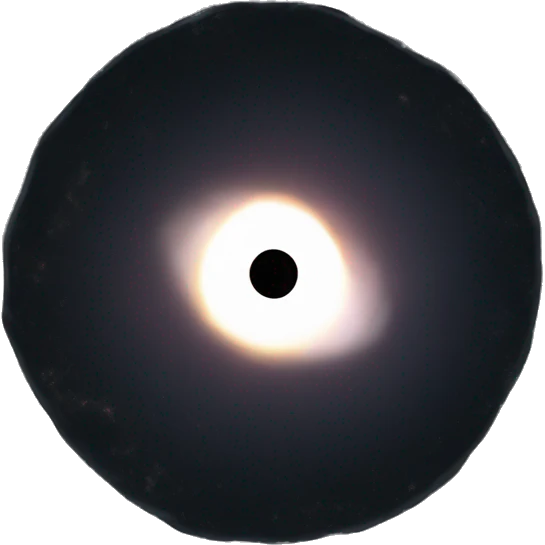 black hole in space. with number 1 in white color, in side black hole emoji