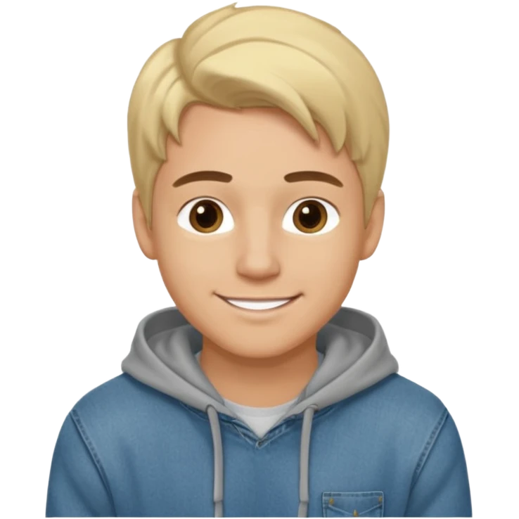 Kjekk gutt (lys i huden) som har pynta seg. Har på seg Jeans og grå hette genser og håret skal være  midtskill og fargen på håret er blondt. Litt øyevipper men ikke mye og litt mørke brun. Skal se HOT Å SEXY UT smile mer!!! Ca 20 år gammel  emoji
