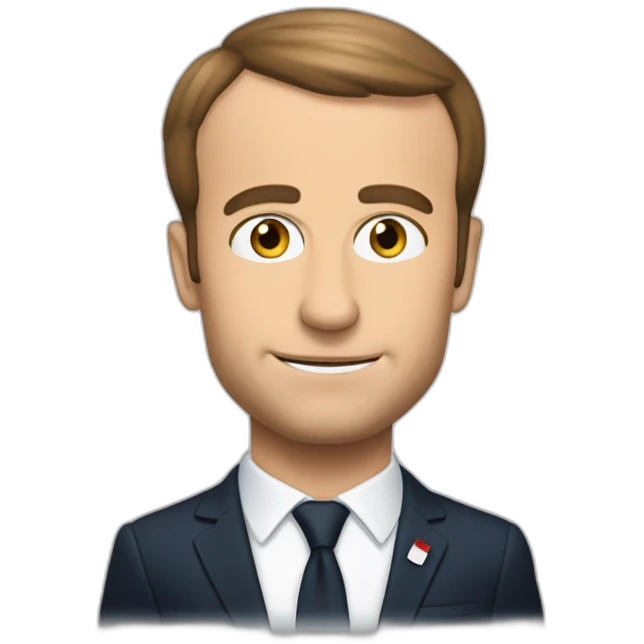 Macron qui fait un V avec 2 doigts emoji