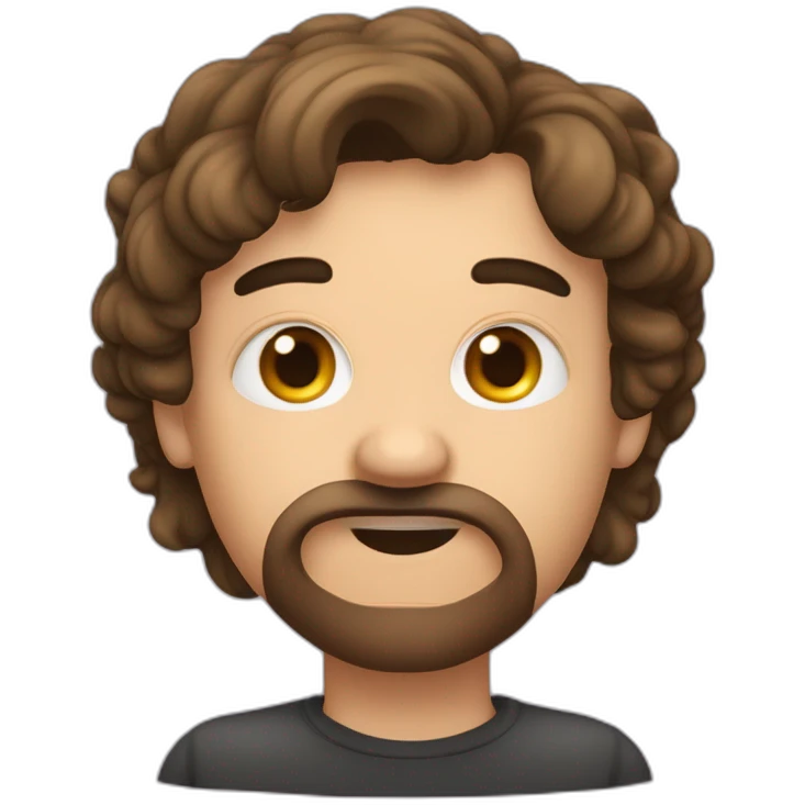Ojos grandes. Nariz recta, labios gruesos, cabello corto con entradas, piel color blanco, sin bigote, dientes lindos, cejas pobladas emoji