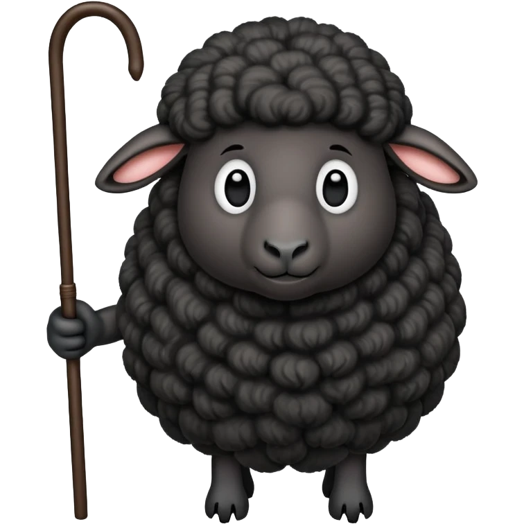 Black sheep with a Shepherd’s crook emoji