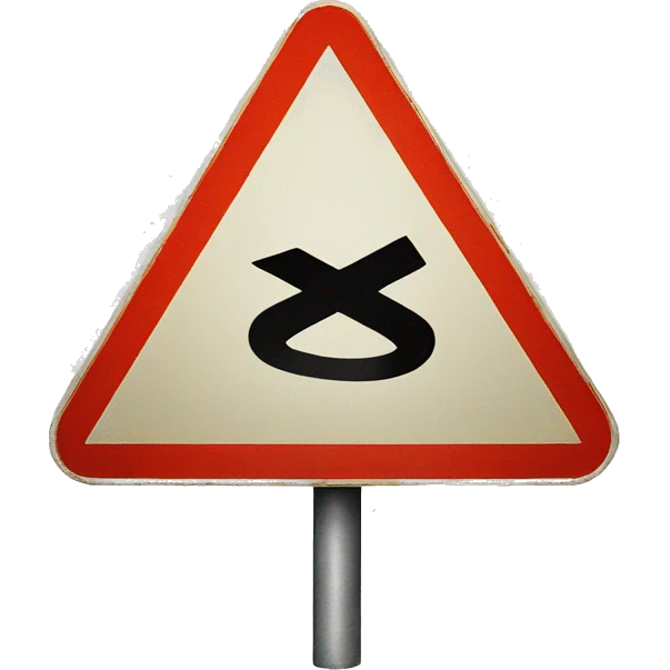 Caution triangle road sign emoji