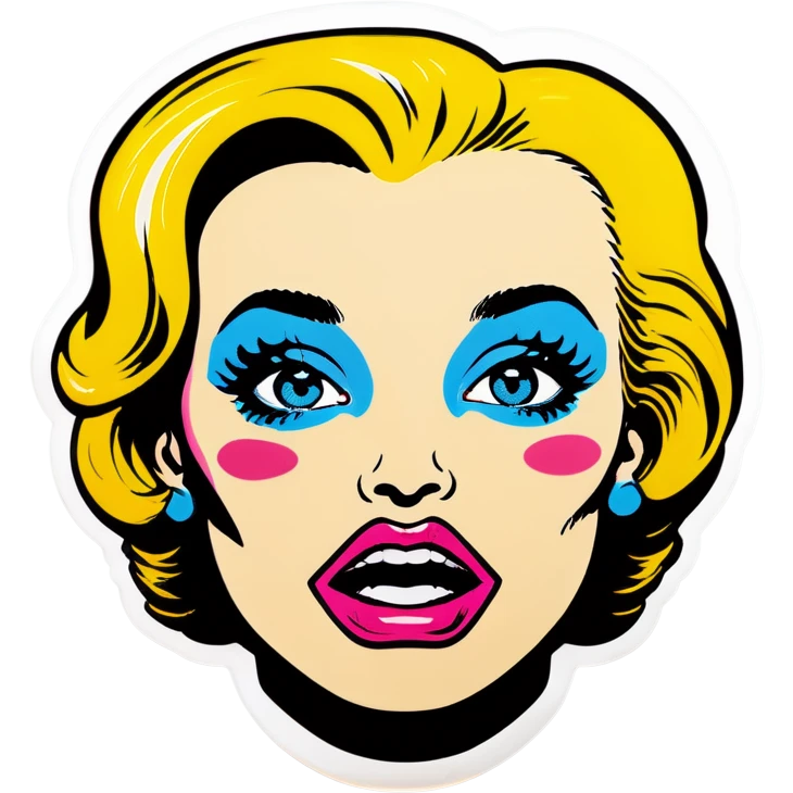 Pop art face  emoji