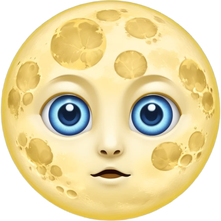 Full moon with big blue glaring eyes emoji