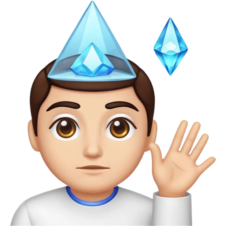 crystal lab character eyebrow raise with glow emoji