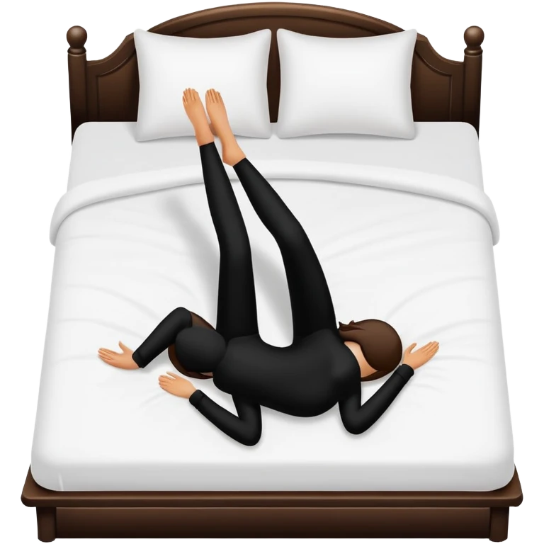silhouette of a woman lying on her back, legs apart, on a bed, safe-for-work emoji