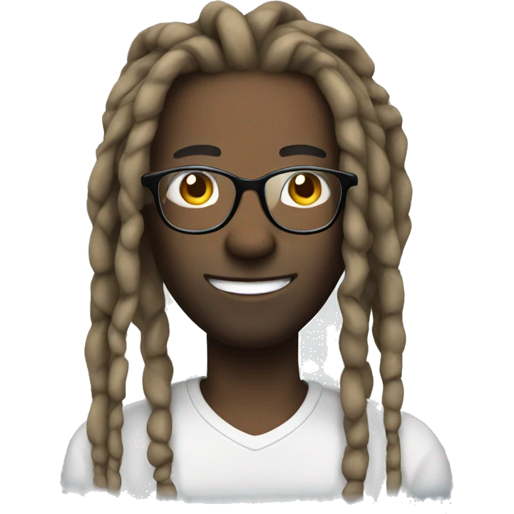 Dreads with glasses emoji