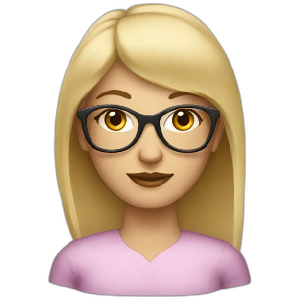 femme 40 ans blonde avec frange à lunette emoji