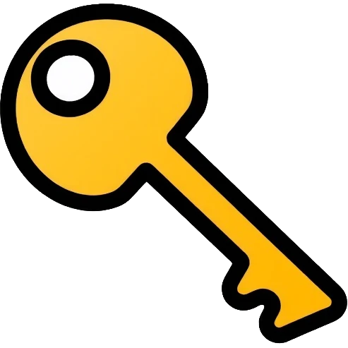 ultra minimal golden key, simplest possible shape emoji
