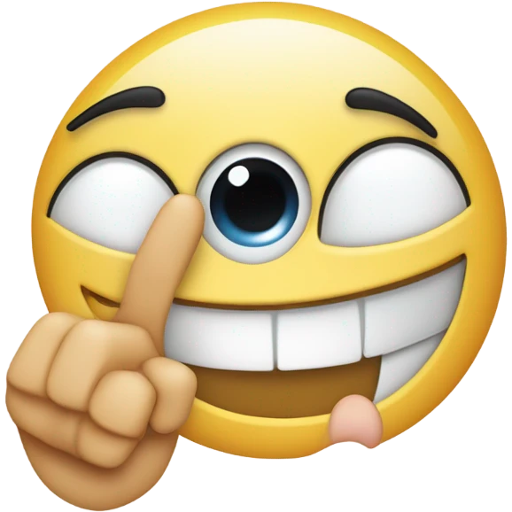 Winky face with finger point emoji