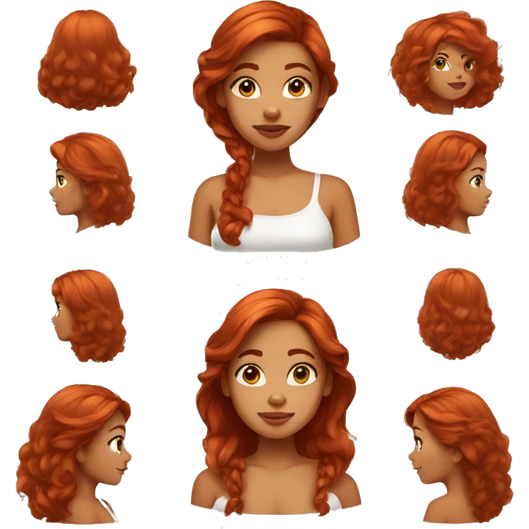 Red hair girl with medium skin tone and a beauty mark on her nose  emoji