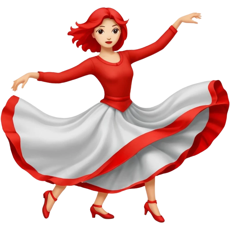 Red line painting brush dancing emoji