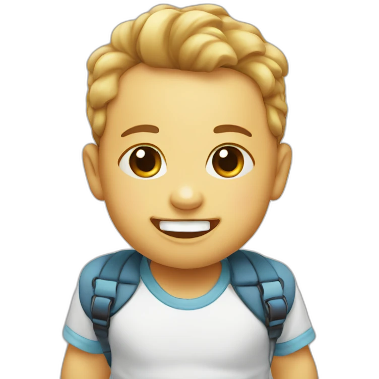Baby face with 2 teeth emoji