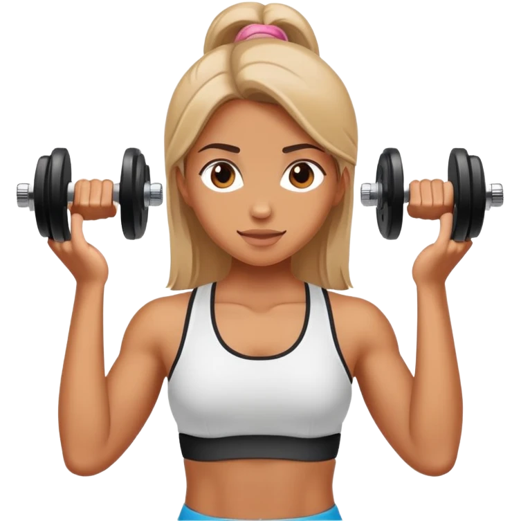 girl lifting a dumbbell emoji