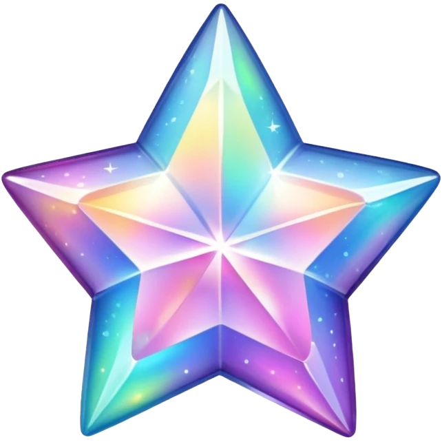 hd sparkly holographic star shaped gem emoji
