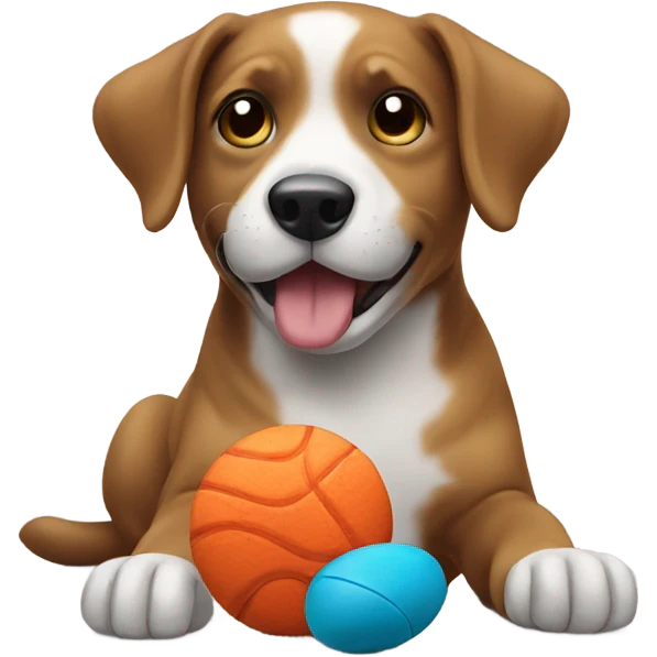 Dog play with toy  emoji
