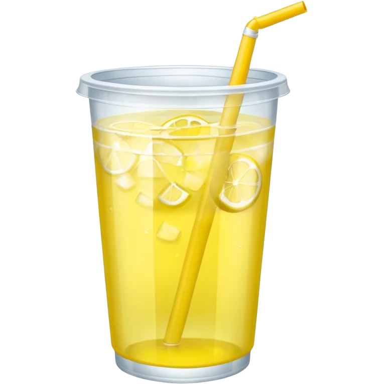 lemonade in a plastic cup without a lid and straw emoji