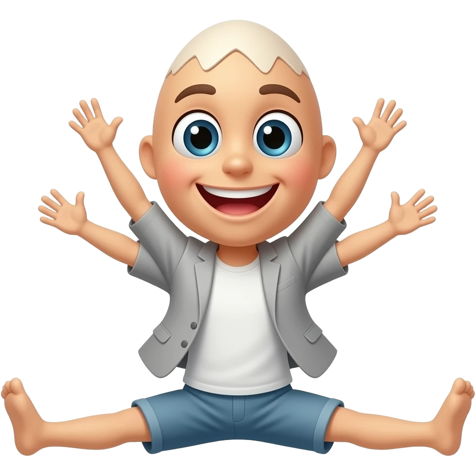 Egg jumping split emoji