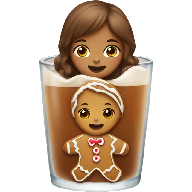 Girl drinking in a gingerbread glass  emoji