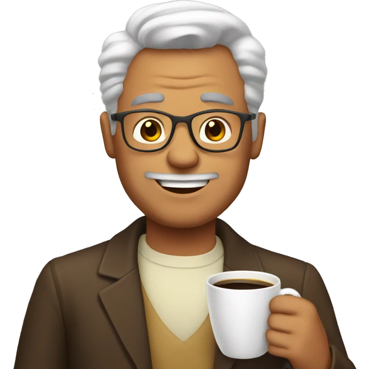 Classic dad with coffee emoji