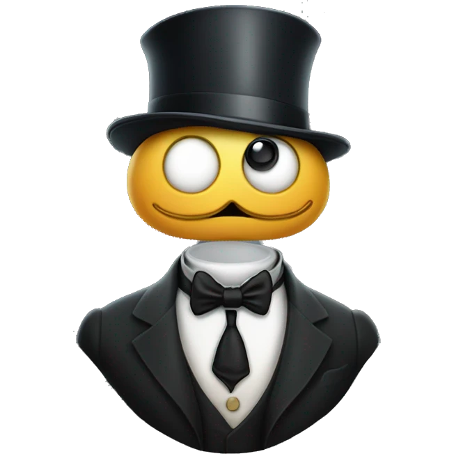 Sperm wearing a monocle and a top hat  emoji