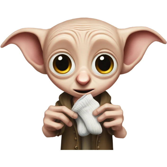 Dobby from harry potter holding socks emoji
