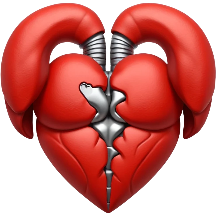 abstract muscle symbol inside a heart emoji