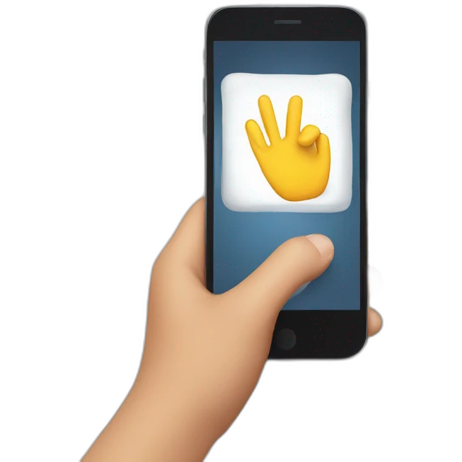 Hand holding phone emoji