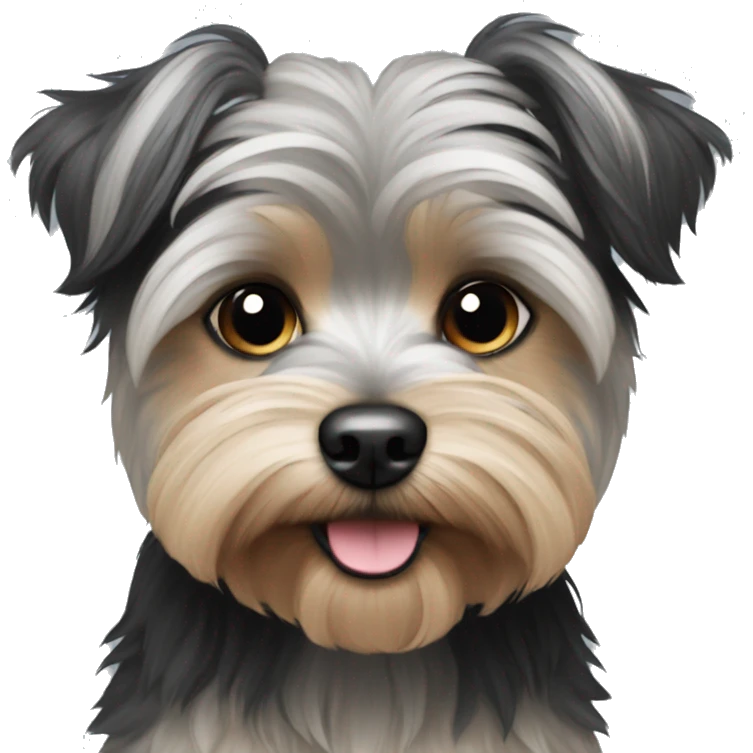 grey and black morkie emoji