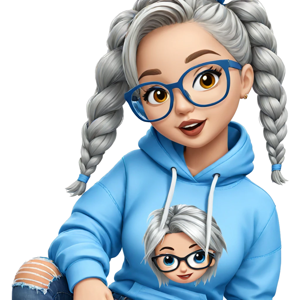 smiling girl in torn jeans emoji