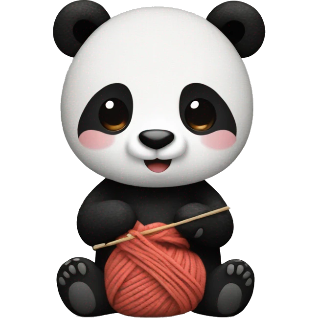 panda knitting emoji