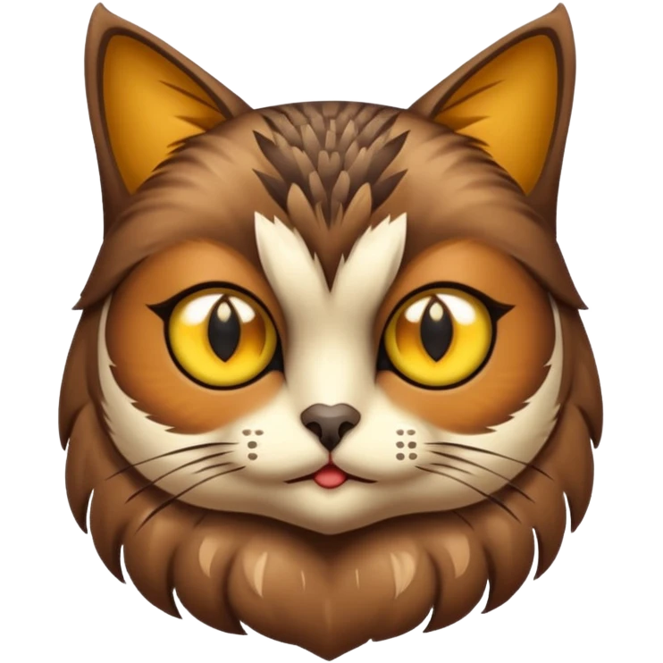 A cat with a owl body emoji