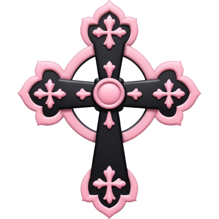 soft cute black pink goth cross , no woman emoji