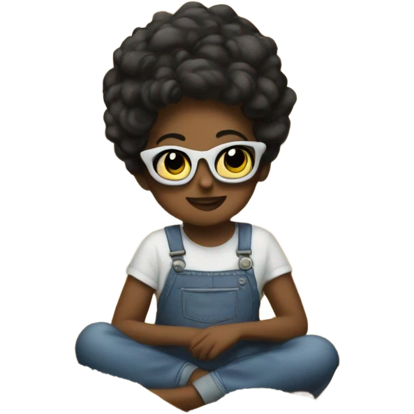 GIRL WITH SUNGLASSES WITH A PILE OF flour INFRONT OF HER emoji