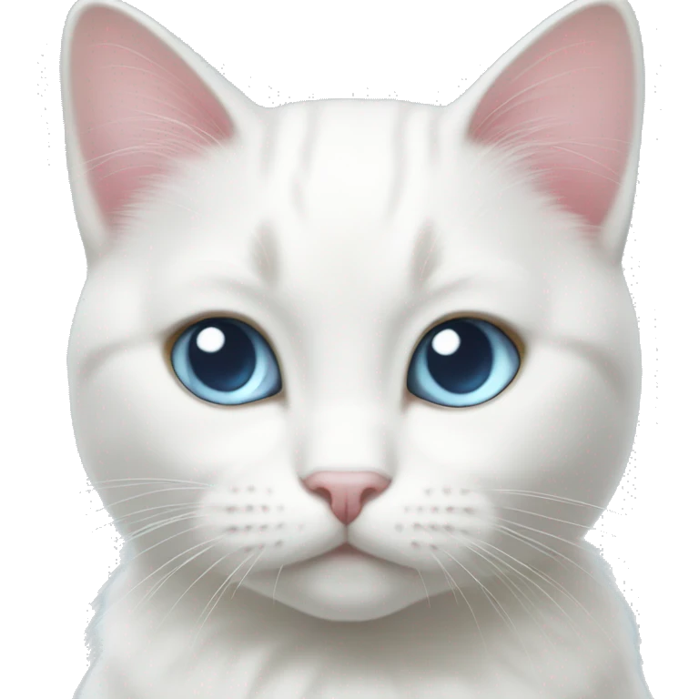 White cat light pink bow light blue eyes  emoji