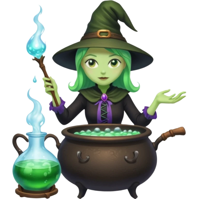 green witch cooking potion emoji
