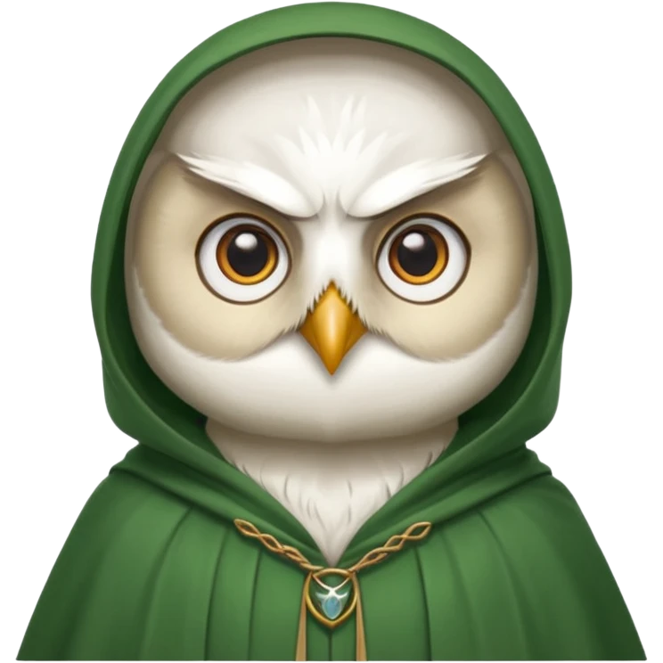 white owl professor in green cloak  emoji